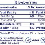 Huma Chia Energy Gel- Blueberries- Nutrition Panel