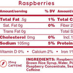 Huma Chia Energy Gel-Raspberries- Nutrition Panel