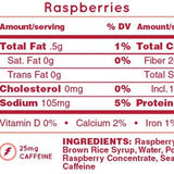Huma Chia Energy Gel-Raspberries- Nutrition Panel
